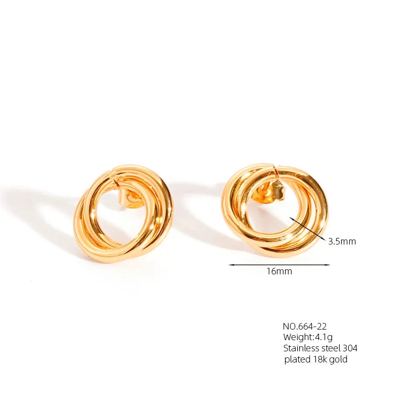 1 Pair Retro French Style Classic Style Geometric Flower 304 Stainless Steel Artificial Pearls 18K Gold Plated Imitation Gold  Ear Studs