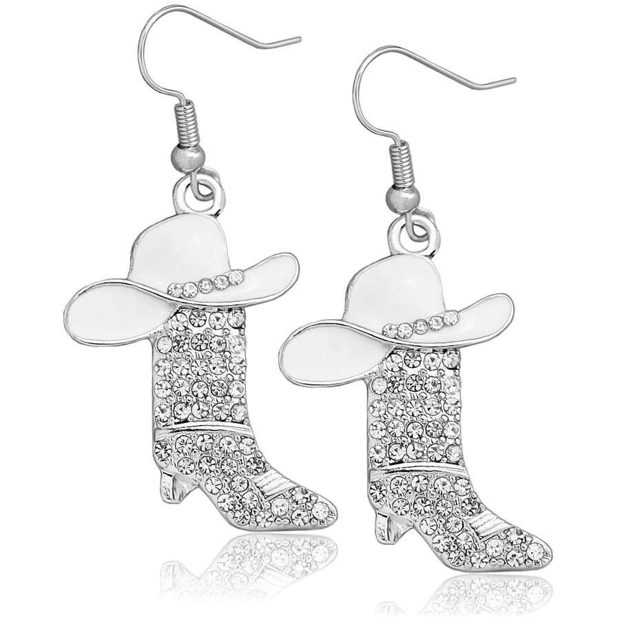 1 Pair Casual Simple Style Streetwear Boots Plating Copper Zircon Drop Earrings