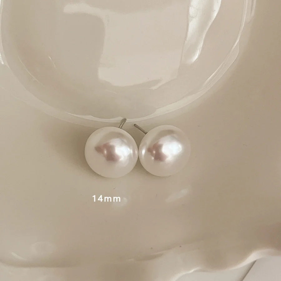 Bright Pearl silver stud earrings  new fashion mosquito coil ear clip commuter good quality earrings Korean temperament online celebrity