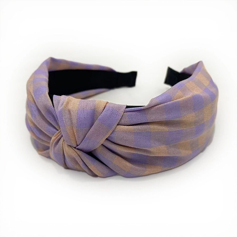 retro plaid cloth hair band