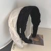 Women's Casual Simple Style Solid Color Cloth Sequins Handmade Pearl Hair Band