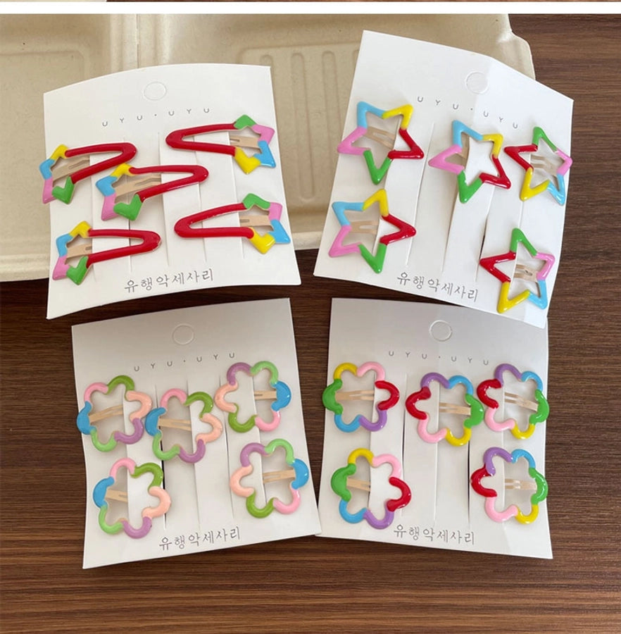 Girl'S Casual Cute Sweet Star Flower Metal Star Flowers Hair Clip