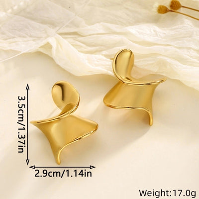 1 Pair Glam Classical Romantic Spiral 304 Stainless Steel Ear Studs