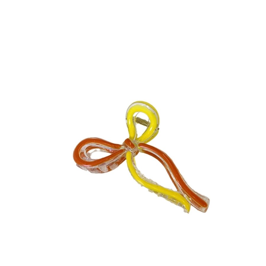 Women's Simple Style Bow Knot Plastic Resin Polishing Hair Claws