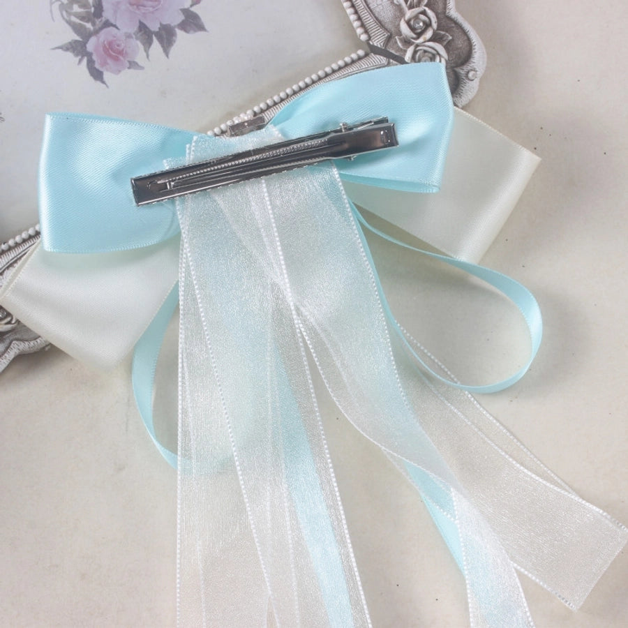 women's casual sweet commute bow knot fabric gauze hair clip