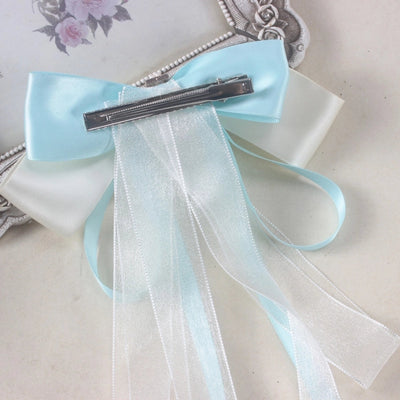 women's casual sweet commute bow knot fabric gauze hair clip