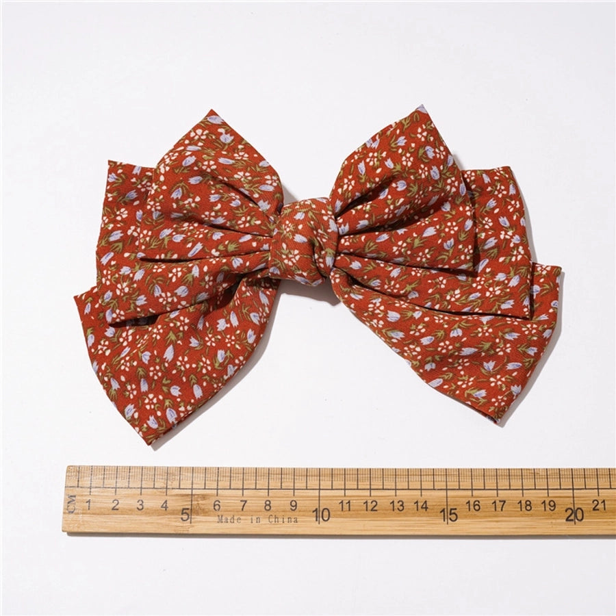 simple style bow knot cloth floral hair clip 1 piece