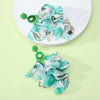 1 pair elegant vacation petal beaded handmade beaded cloth lace drop earrings