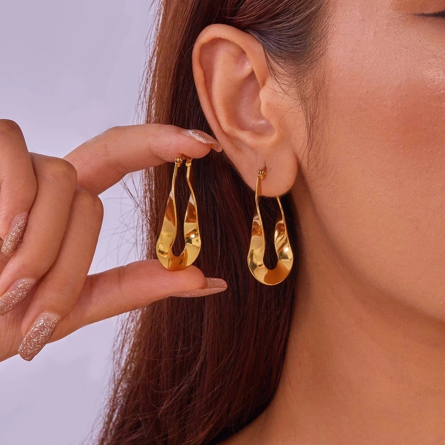 1 Pair IG Style Classic Style U Shape Irregular Heart Shape Irregular 201 Stainless Steel Earrings