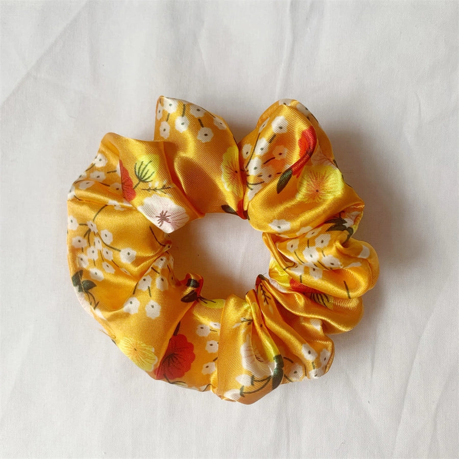 simple style commute solid color cloth handmade pleated hair tie