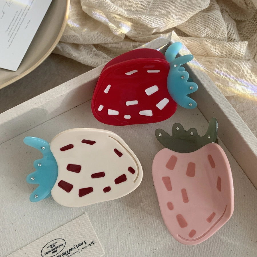 Women's Cute Strawberry Acetic acid sheets Hair Claws