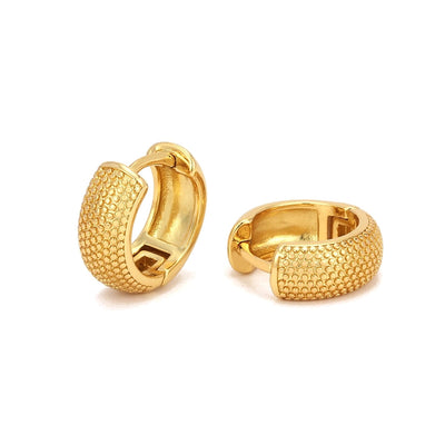 1 Pair IG Style Business Commute Circle Inlay Copper Zircon 18K Gold Plated Earrings