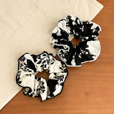 Miaode Summer Ink Painting Printing Piping Sausage Ring Head Accessories French Elegant Gentle Temperament Head Rope Rubber Band