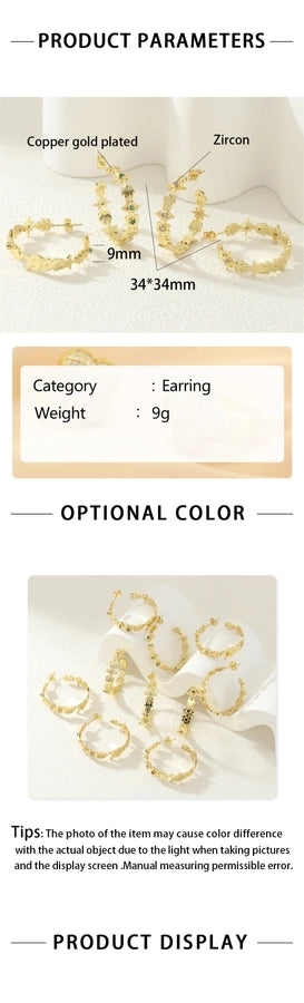 1 Pair IG Style Exaggerated Streetwear Devil's Eye  Inlay Copper Zircon 18K Gold Plated Ear Studs