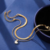304 Stainless Steel Copper Inlay Heart Shape Zircon Bracelets