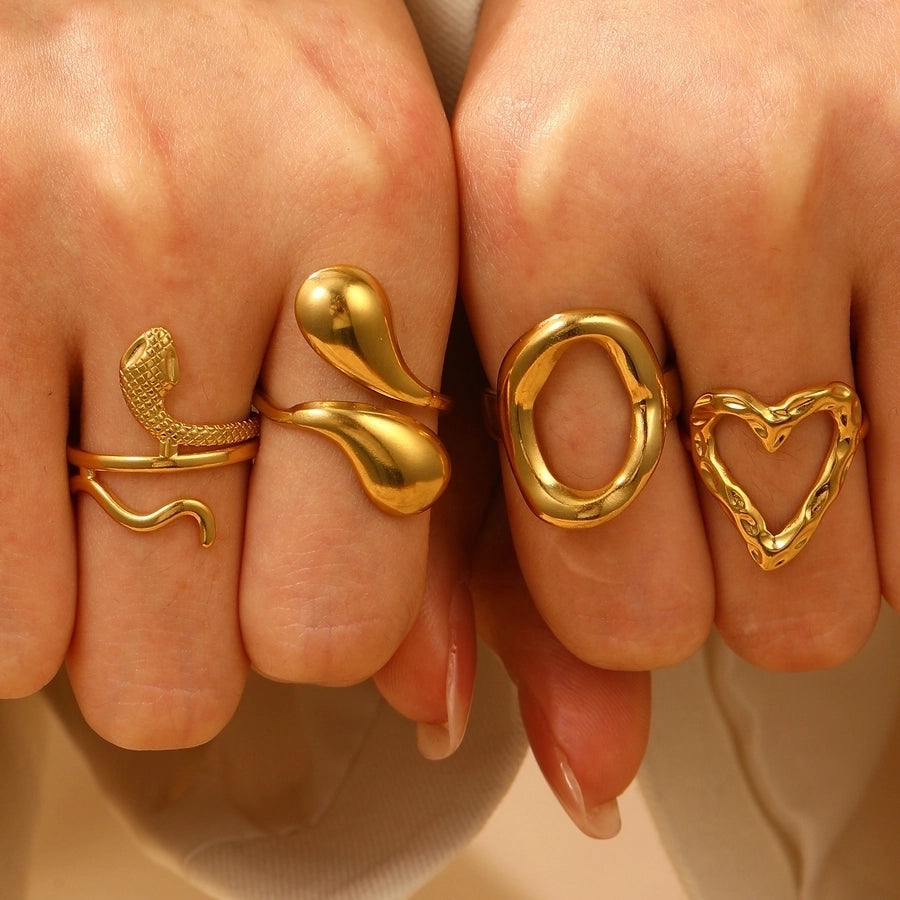 Jewelry Simple Style Classic Style Solid Color 304 Stainless Steel Plating Rings