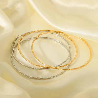 1 Pair IG Style Exaggerated Circle Solid Color Plating 304 Stainless Steel 18K Gold Plated Earrings