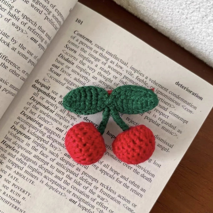 Wool Cherry hairpin knitted plush hair band handmade hair accessories simple bangs clip cute princess headband accessories