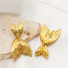 1 Pair Hawaiian Vacation Beach Fish Tail 304 Stainless Steel 18K Gold Plated Drop Earrings