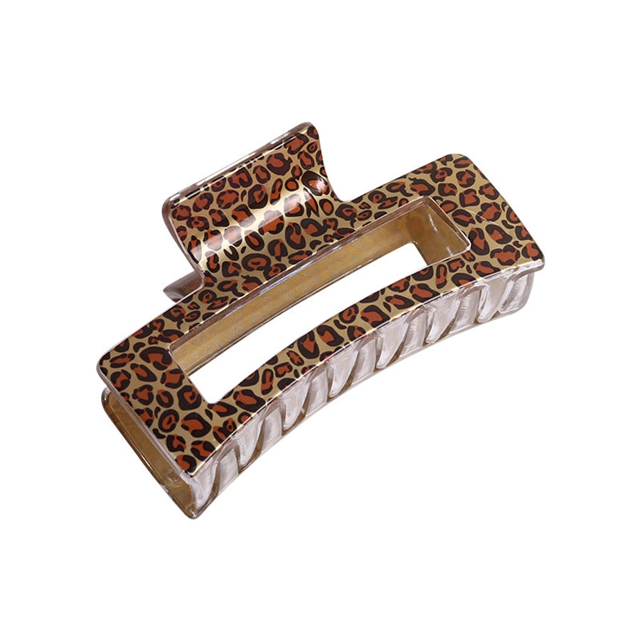 Women's Retro Leopard Plastic Printing Hollow Out Hair Claws