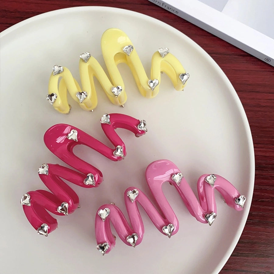cute solid color arylic hair claws