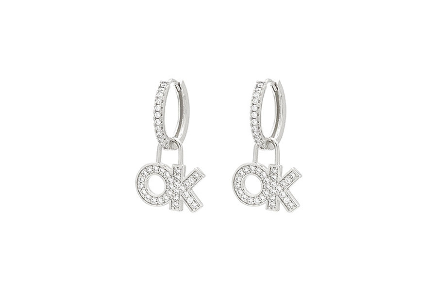 1 Pair Simple Style Letter Plating Copper Drop Earrings