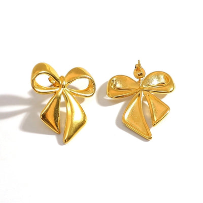 1 Pair Vintage Style Classic Style Bow Knot Plating 304 Stainless Steel Ear Studs