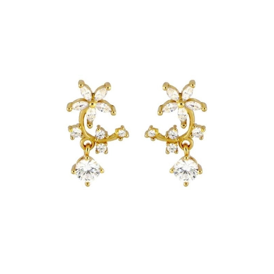 1 Pair Casual Elegant Geometric Copper Zircon Drop Earrings Ear Studs