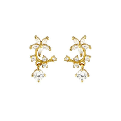 1 Pair Casual Elegant Geometric Copper Zircon Drop Earrings Ear Studs