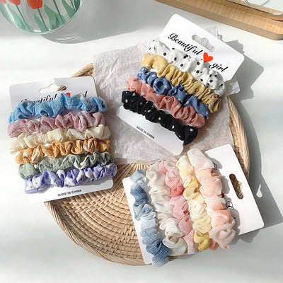 korean  color satin hair rope suit wild hair  scrunchies  ponytail head rope large intestine ring