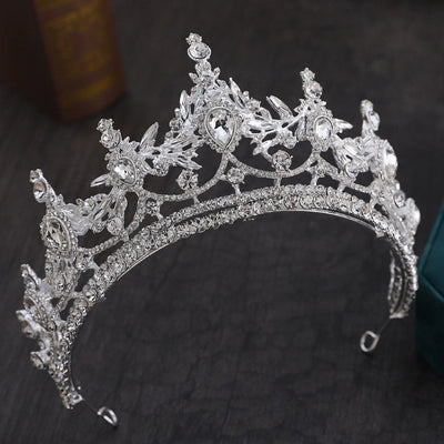 glam crown alloy inlay rhinestones crown