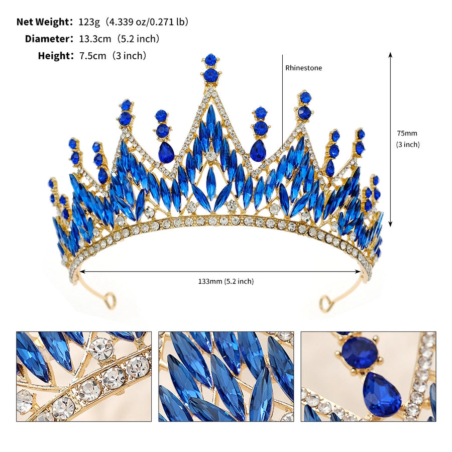 retro crown alloy plating inlay rhinestones crown