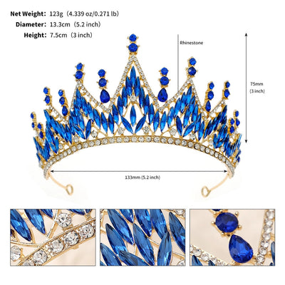 retro crown alloy plating inlay rhinestones crown