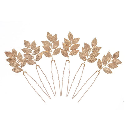 elegant simple style streetwear leaf metal hairpin