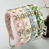 sweet round cloth plating inlay rhinestones pearl hair band