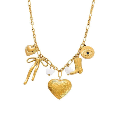 Jewelry Simple Style Classic Style Heart Shape 304 Stainless Steel Plating Pendant Necklace