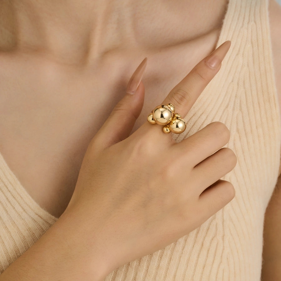 Jewelry Vintage Style Sweet Ball Copper Open Rings