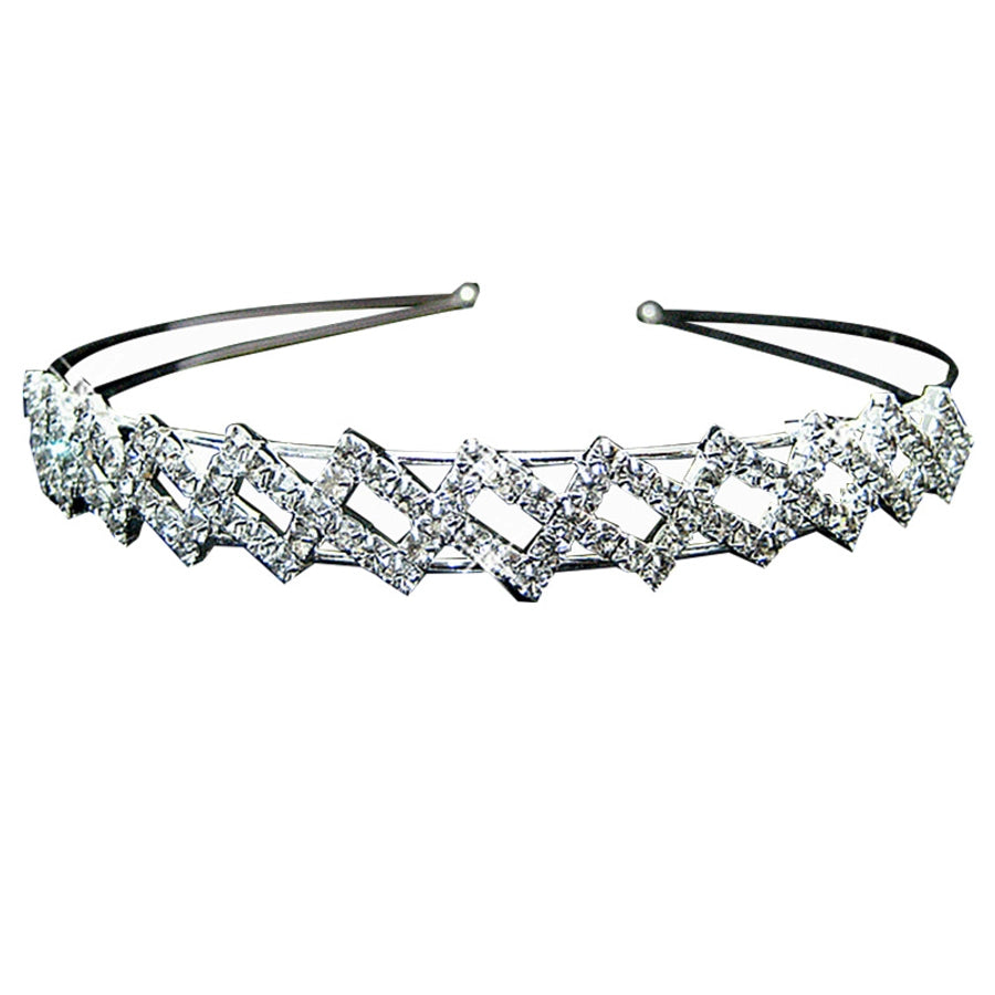 simple style crown flower copper inlay artificial pearls rhinestones hair band 1 piece