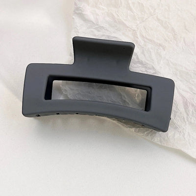 simple fashion rectangular hollow solid color plastic hair claw