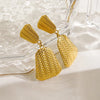 1 Pair IG Style Elegant Simple Style Trapezoid Coral 304 Stainless Steel 18K Gold Plated Drop Earrings