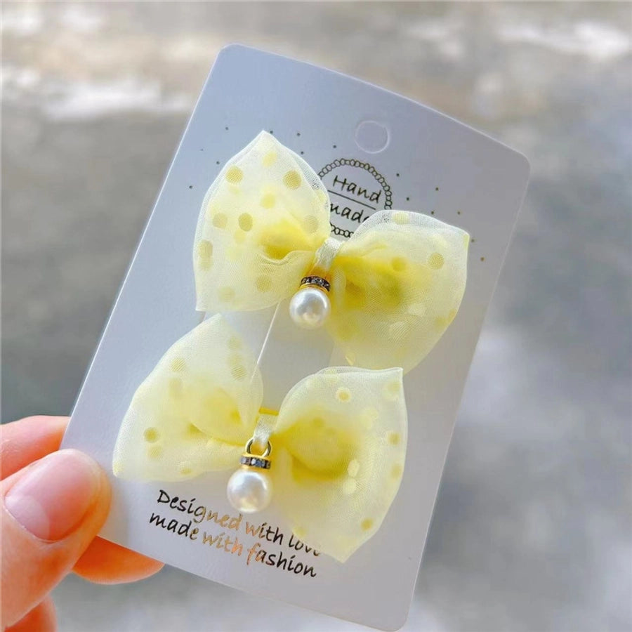 simple style bow knot cloth hair clip