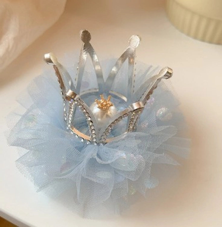 fashion crown gauze epoxy inlay rhinestones hair clip hair band 1 piece
