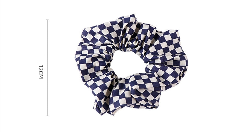 women's sweet simple style plaid cloth hair tie