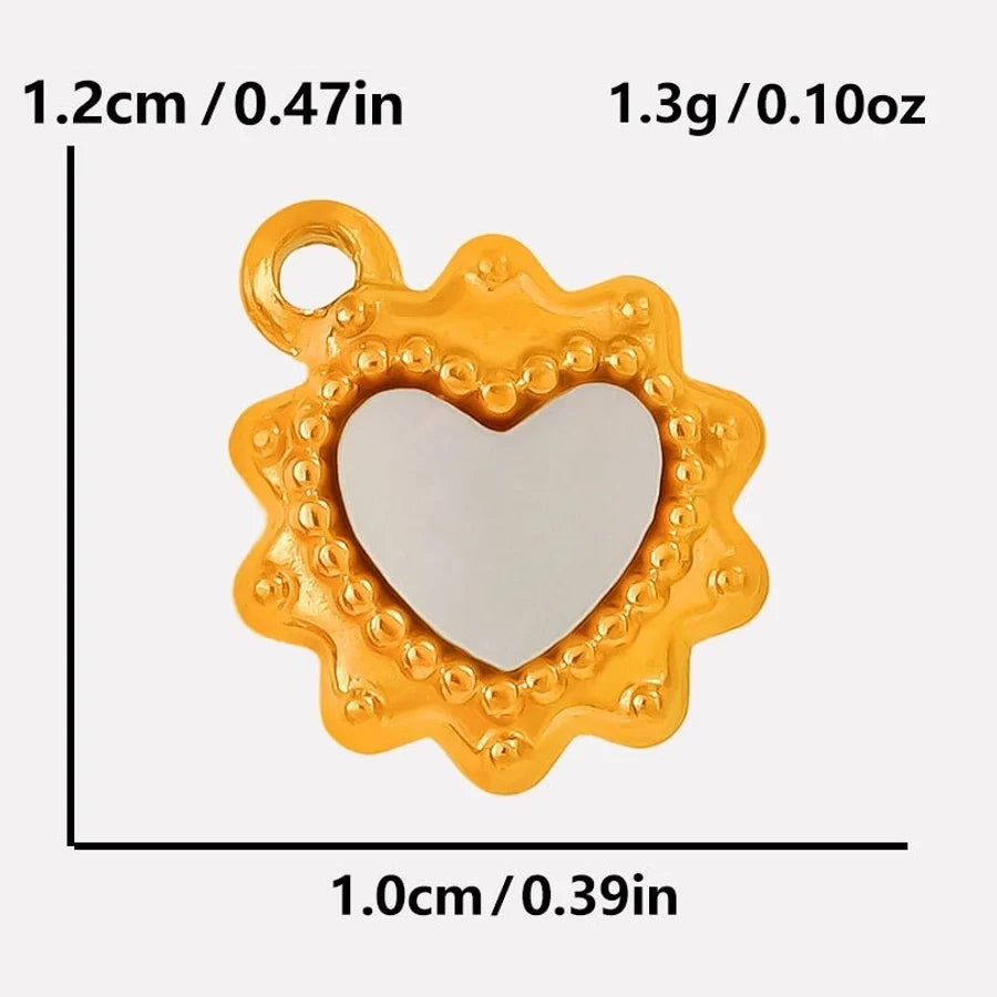 Jewelry Vintage Style Classic Style Heart Shape 304 Stainless Steel Shell Abalone Shell 18K Gold Plated Irregular Plating Pendant Necklace