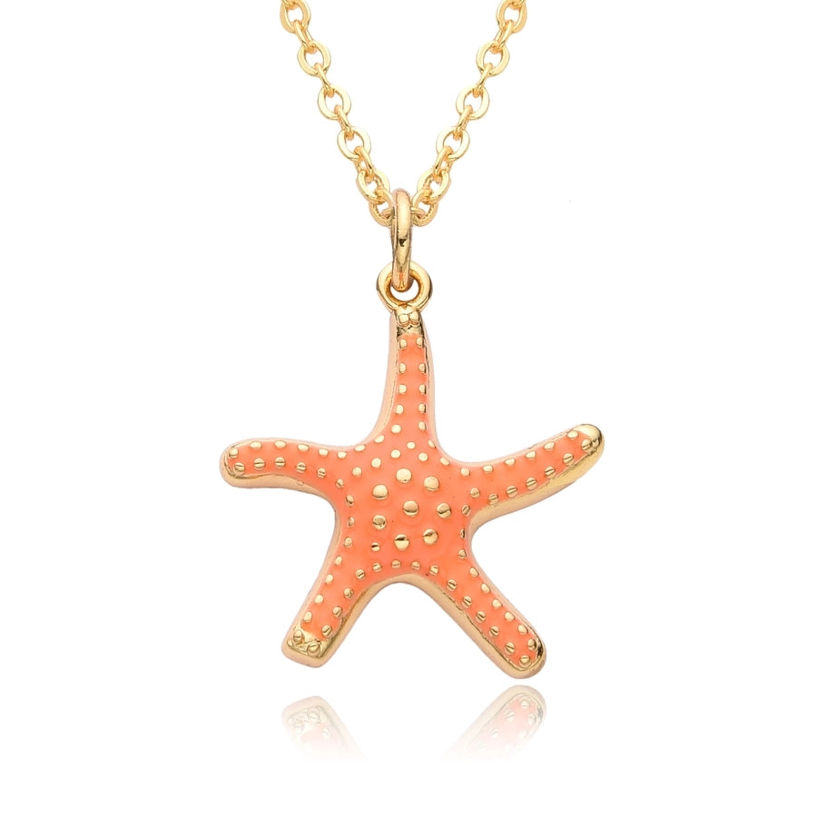 Copper Starfish Pendant Necklace