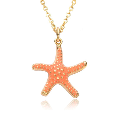 Copper Starfish Pendant Necklace