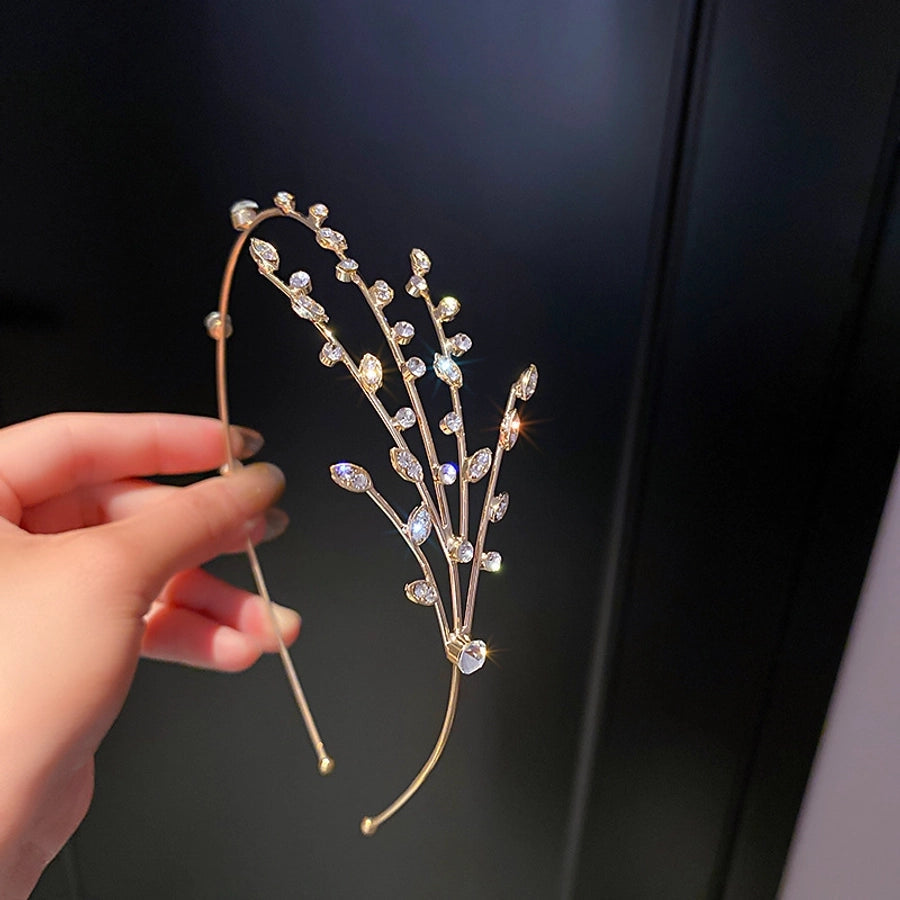 women's luxurious simple style star alloy plating inlay artificial rhinestones hair band