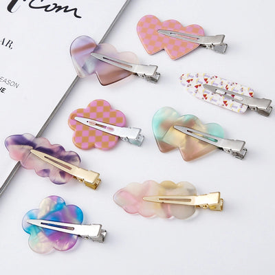 fashion ditsy floral arylic stoving varnish hair clip 1 piece