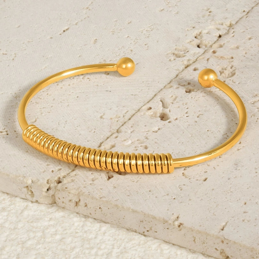 304 Stainless Steel European and American Coil Bracelet Female 18K Gold Niche High Sense C- Shaped Open Adjustable Bracelet in Stock