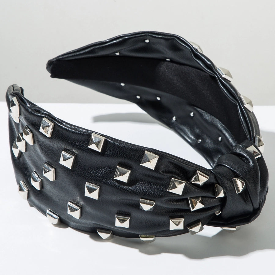 Women's Hip-Hop Punk Solid Color Pu Leather Alloy  Hair Band